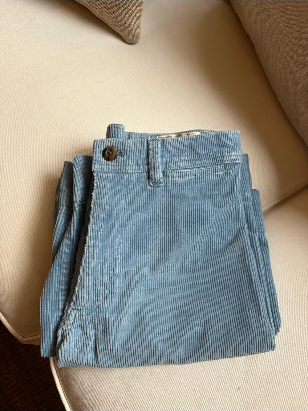 GAP Wide-Leg High-Rise Corduroy Pants in Dusty Blue